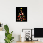 Funny Dachshund-kerstboom Poster (Thuiskantoor)