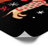 Funny Dachshund-kerstboom Poster (Hoek)