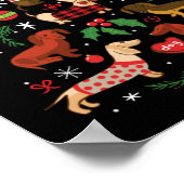 Funny Dachshund-kerstboom Poster (Hoek)