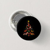 Funny Dachshund-kerstboom Ronde Button 3,2 Cm (Voorkant /achterkant)