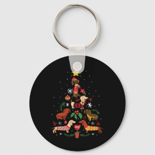 Funny Dachshund-kerstboom Sleutelhanger