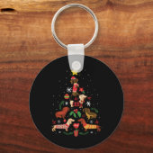 Funny Dachshund-kerstboom Sleutelhanger (Voorkant)