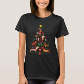 Funny Dachshund-kerstboom T-shirt (Voorkant)