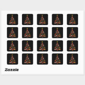 Funny Dachshund-kerstboom Vierkante Sticker (Vel)
