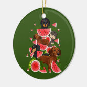 Funny Dachshund-kerstboom Watermelon Summer Keramisch Ornament (Links)