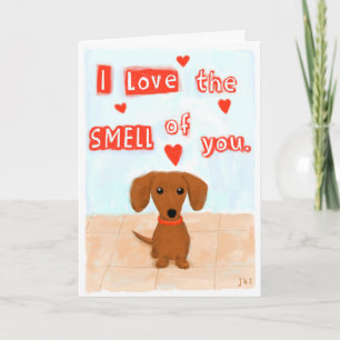 Funny Dachshund Love Valentijnsdag Hearts Dog Feestdagen Kaart