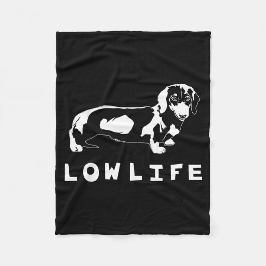 Funny Dachshund Low Life Shirt  Fleece Deken (Voorkant)