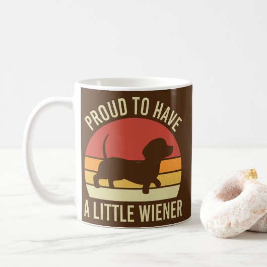 Funny Dachshund Mam Proud om een kleine vrouw te h Koffiemok (Met donut)