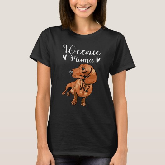 Funny Dachshund Mama Weenie Mom For Dog Lover Wein T-shirt (Voorkant)