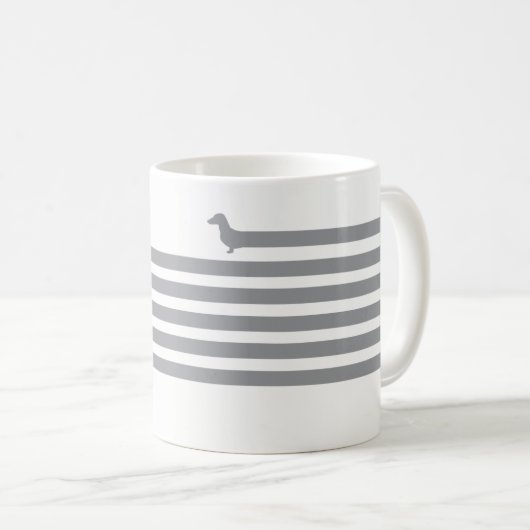 Funny dachshund mok grijs (Voorkant rechts)