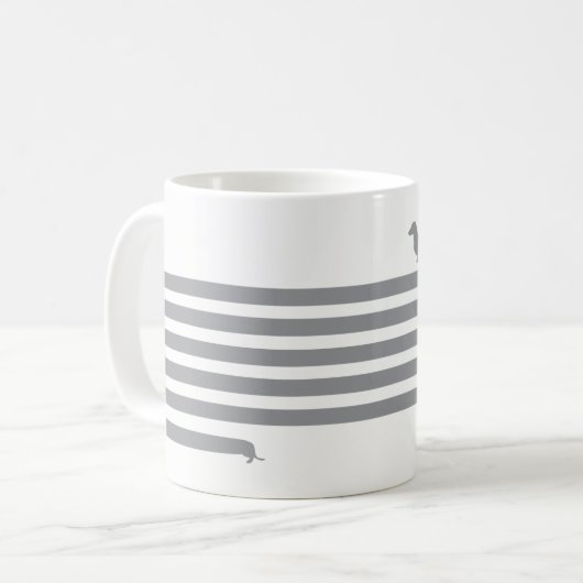 Funny dachshund mok grijs (Voorkant links)