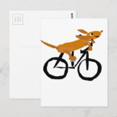 Funny Dachshund Riding Bicycle Briefkaart (Voorkant / Achterkant)
