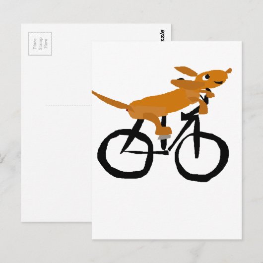 Funny Dachshund Riding Bicycle Briefkaart (Voorkant / Achterkant)