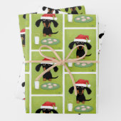 Funny Dachshund Santa Clause Cute Dog Kerstmis Inpakpapier Vel (In situ)