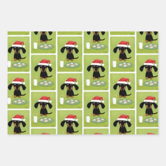 Funny Dachshund Santa Clause Cute Dog Kerstmis Inpakpapier Vel (Voorkant)