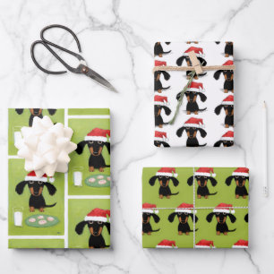 Funny Dachshund Santa Clause Cute Dog Kerstmis Inpakpapier Vel