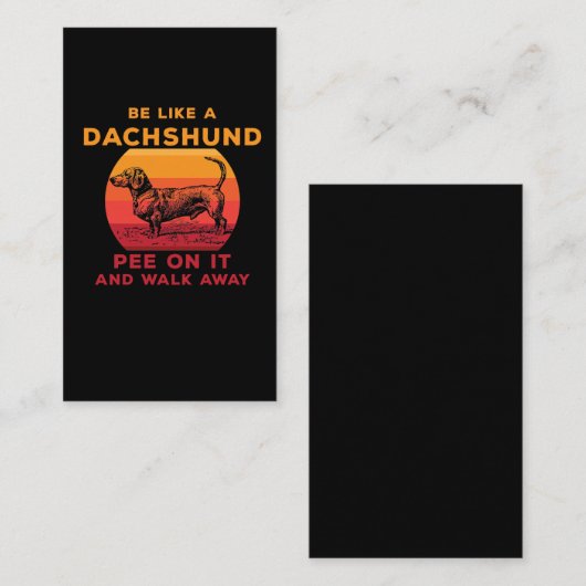 Funny Dachshund Sarcastic Hondenliefhebber Visitekaartje (Voorkant / Achterkant)