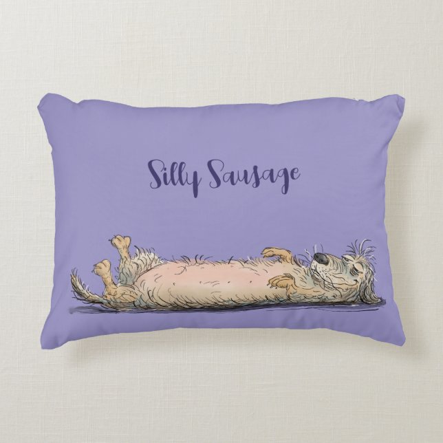 Funny Dachshund Sausage Dog Pillow Accent Kussen (Voorkant)