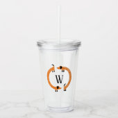 Funny Dachshund Sause Dog Monogram Acryl Drinkbeker (Voorkant)