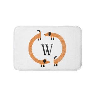 Funny Dachshund Sause Dog Monogram Badmat
