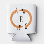 Funny Dachshund Sause Dog Monogram Blikjeskoeler (Achterkant)