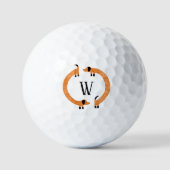 Funny Dachshund Sause Dog Monogram Golfballen (Voorkant)