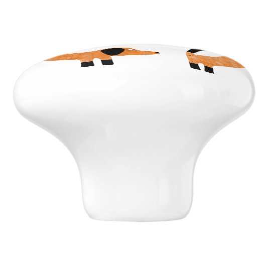 Funny Dachshund Sause Dog Monogram Keramische Knop (Zijkant)