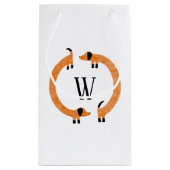 Funny Dachshund Sause Dog Monogram Klein Cadeauzakje (Achterkant)