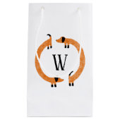 Funny Dachshund Sause Dog Monogram Klein Cadeauzakje (Voorkant)