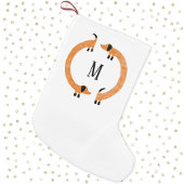 Funny Dachshund Sause Dog Monogram Kleine Kerstsok