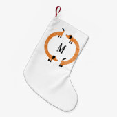 Funny Dachshund Sause Dog Monogram Kleine Kerstsok (Voorkant (Hangend))