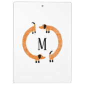 Funny Dachshund Sause Dog Monogram Klembord (Achterkant)