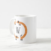 Funny Dachshund Sause Dog Monogram Koffiemok (Voorkant links)