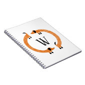Funny Dachshund Sause Dog Monogram Notitieboek (Rechterzijde)