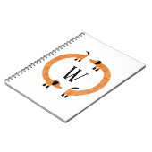 Funny Dachshund Sause Dog Monogram Notitieboek (Linkerzijde)