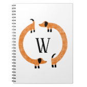 Funny Dachshund Sause Dog Monogram Notitieboek (Voorkant)
