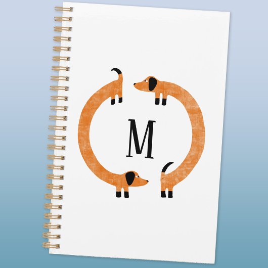 Funny Dachshund Sause Dog Monogram Planner