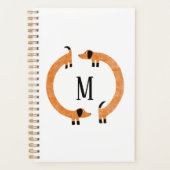 Funny Dachshund Sause Dog Monogram Planner (Voorkant)
