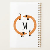 Funny Dachshund Sause Dog Monogram Planner (Achterkant)