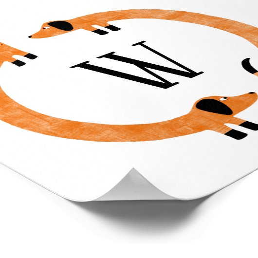 Funny Dachshund Sause Dog Monogram Poster (Hoek)