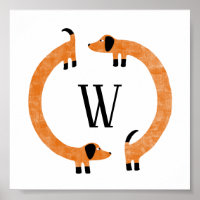Funny Dachshund Sause Dog Monogram