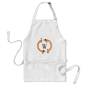 Funny Dachshund Sause Dog Monogram Standaard Schort