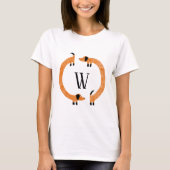 Funny Dachshund Sause Dog Monogram T-shirt (Voorkant)