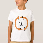 Funny Dachshund Sause Dog Monogram T-shirt (Voorkant)