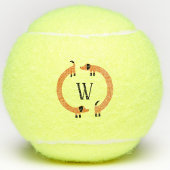 Funny Dachshund Sause Dog Monogram Tennisballen