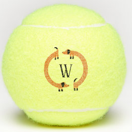 Funny Dachshund Sause Dog Monogram Tennisballen