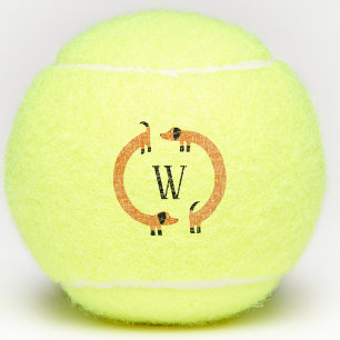 Funny Dachshund Sause Dog Monogram Tennisballen