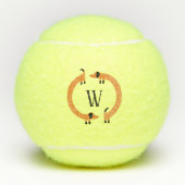 Funny Dachshund Sause Dog Monogram Tennisballen (Voorkant)