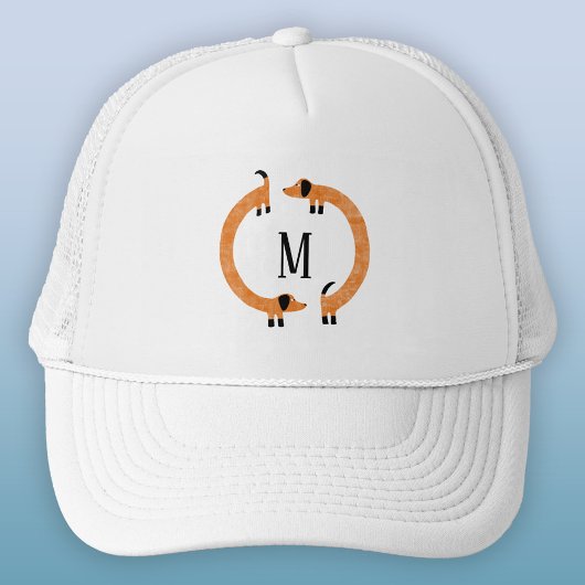 Funny Dachshund Sause Dog Monogram Trucker Pet
