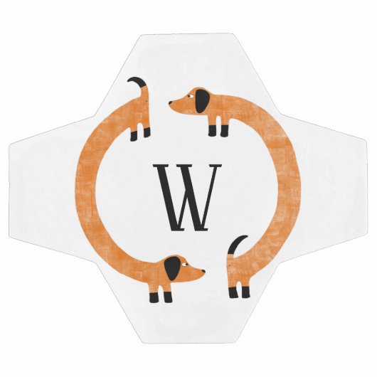 Funny Dachshund Sause Dog Monogram Voetbal (Enkel)